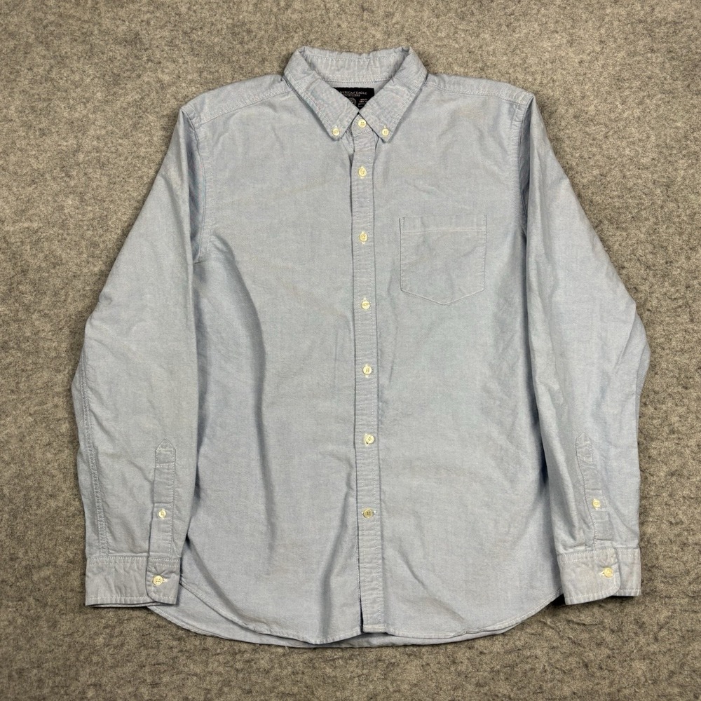 American Eagle Slim Fit Button Down Chambray Shirt Mens‎ XL Blue